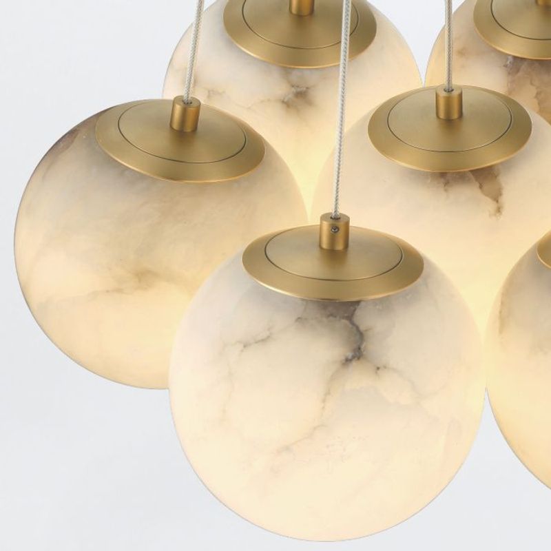 Kepler - Takpendel med 7 lamper i alabaster