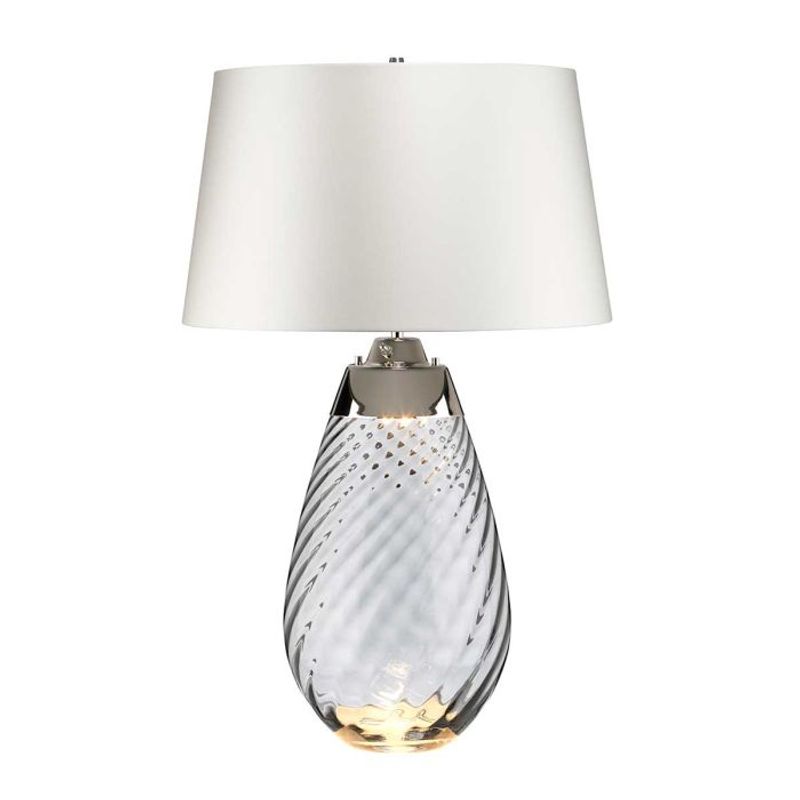 Lena Smoke - Bordlampe i glass m/skjerm