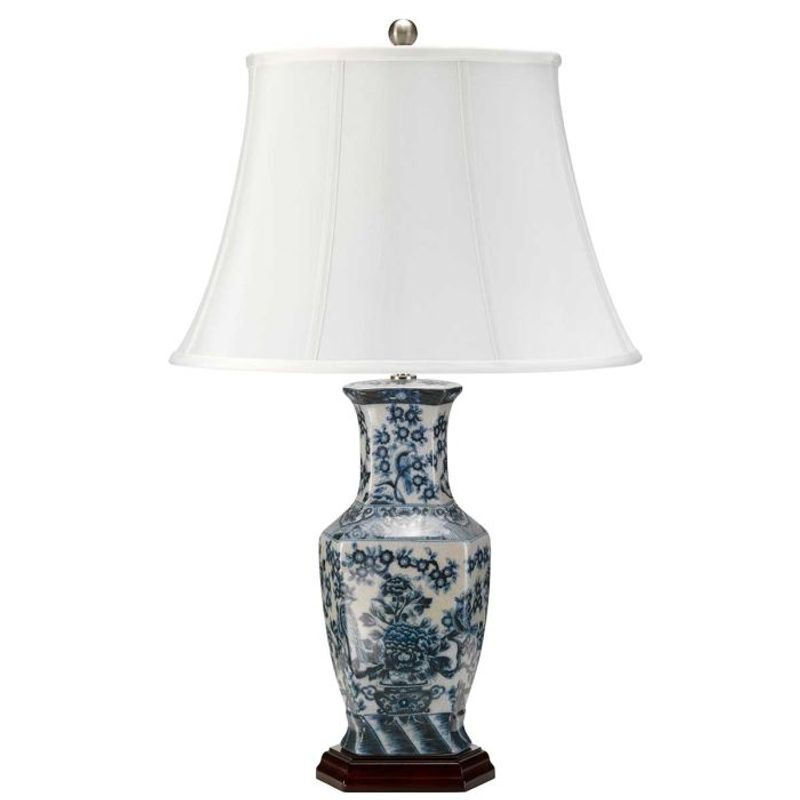 Blue Hex - Bordlampe i keramikk m/lys skjerm