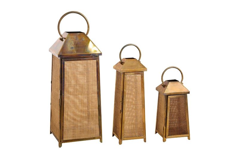 Raffles Medium - Lanterne i vintage messing 77cm