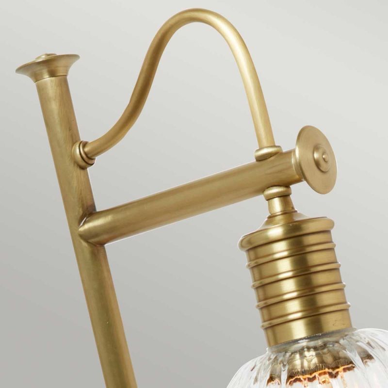 Douille - Bordlampe i messing med glasskuppel