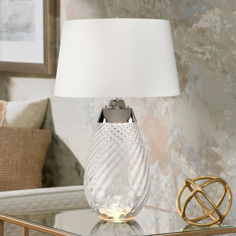 Lena Smoke - Bordlampe i glass m/skjerm