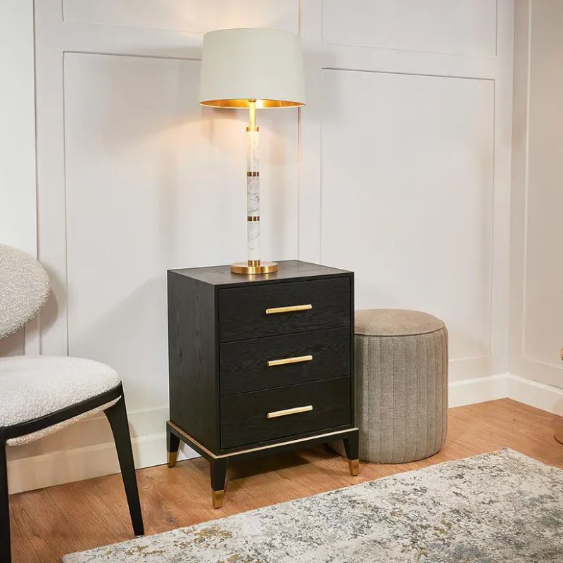Sidebord - Evan Side Table m/3 skuffer