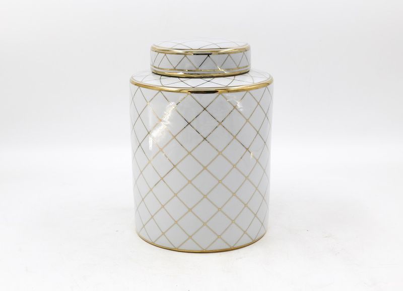 Arezzo Pot Large - Keramisk krukke m/lokk